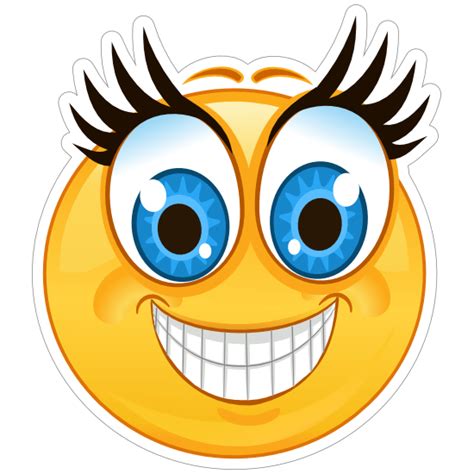 Crazy Blue Eyes Big Smile Emoji Sticker