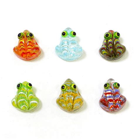 6pcs Custom Murano Glass Frog Mini Figurines Ornaments Cute Easter ...