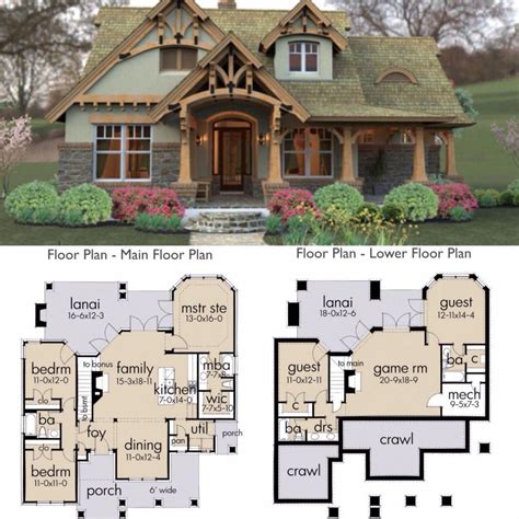 Affordable Basement Design #AffordableBasementDesign | Craftsman house plans, Dream house plans ...