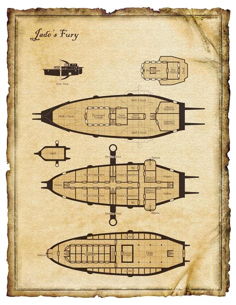 Pin by Aaron Anderson on Deck Plans | Ship map, Steampunk airship ...