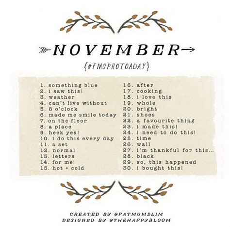 November Photo-a-Day challenge | Cosy Life