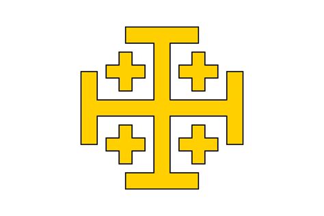 Flag of the Christian Kingdom of Jerusalem, set up when the Crusaders conquered the Holy Land ...