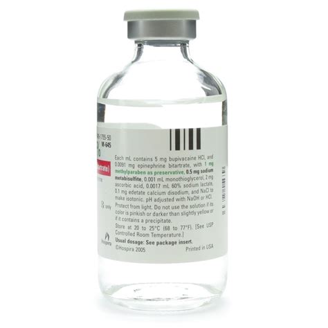 Marcaine® (Bupivacaine HCl), 0.5%, with Epinephrine, 5.0mg/mL, MDV ...