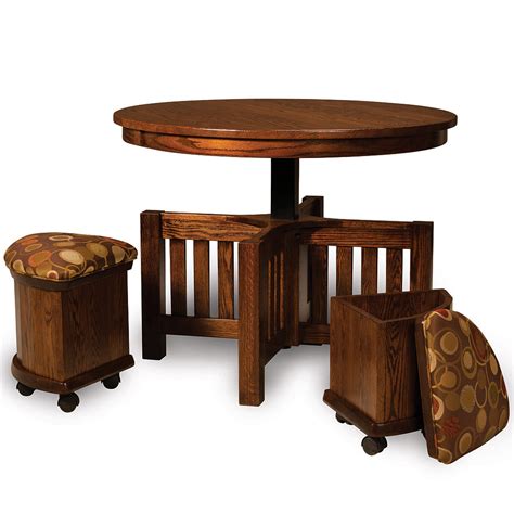 Del Mar Transforming Amish Coffee Table with Stools | Cabinfield