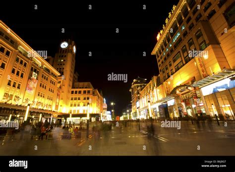 China Beijing wangfujing shopping street at night Stock Photo - Alamy