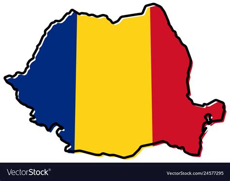 Simplified map of romania outline with slightly Vector Image