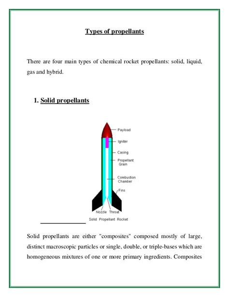 The advantages of different types of propellants