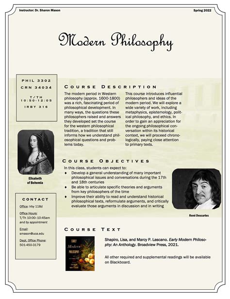 Modern Philosophy - Sharon Mason, Ph.D.