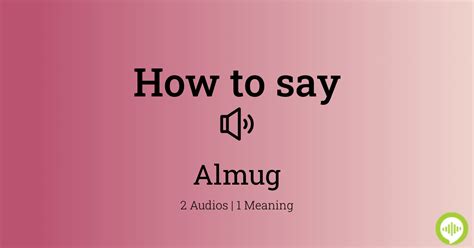 How to pronounce almug | HowToPronounce.com