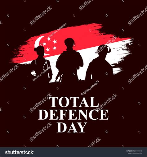 Total Defence Day Singapore February 15 Stock Illustration 1911928648