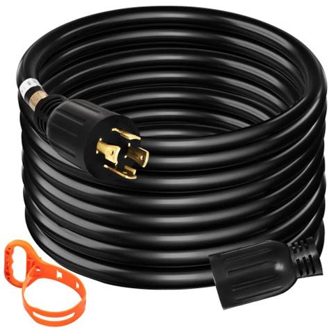 VEVOR 50Ft 30 Amp Generator Extension Cord 4 Wire 10 Gauge Generator Cord 125V 250V Generator ...