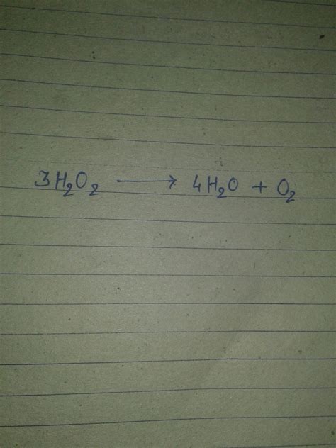 Balanced Chemical Equation For Decomposition Of Hydrogen Peroxide Into Water And Oxygen ...