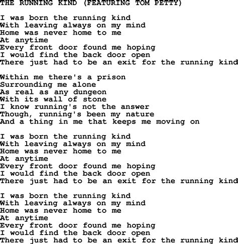 Johnny Cash song: The Running Kind, lyrics