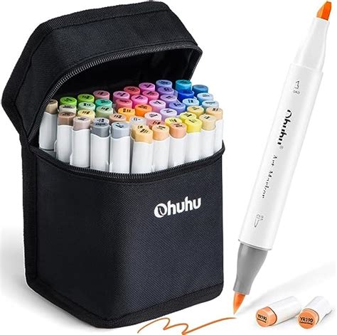 Amazon.com: Ohuhu Alcohol Brush Markers 48 Mid-tone Colors- Double Tipped Alcohol Based Art ...