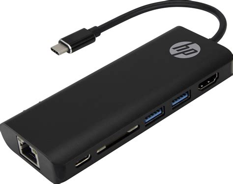 HP USB / HDMI / RJ45 / SD Adapter [1x USB 3.2 1st Gen connector C (USB 3.0) - 1x HDMI socket ...