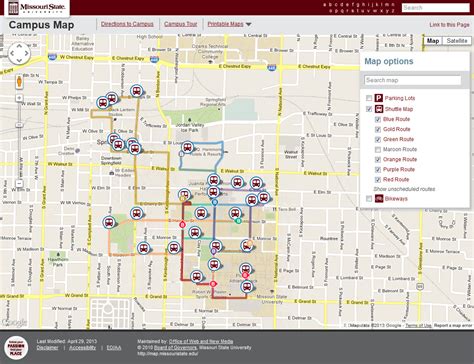 Latest Campus Map Source Code - Web Strategy and Development Blog - Missouri State University