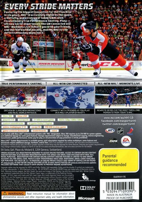 NHL 13 cover or packaging material - MobyGames