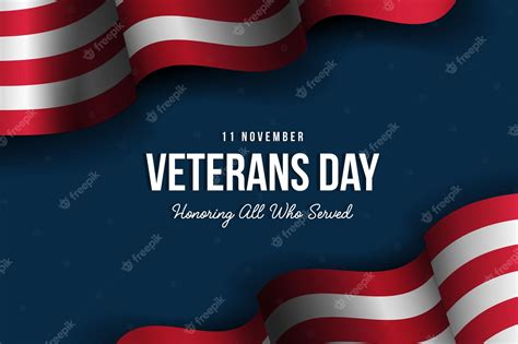 Premium Vector | Veterans day background with realistic american flag ...