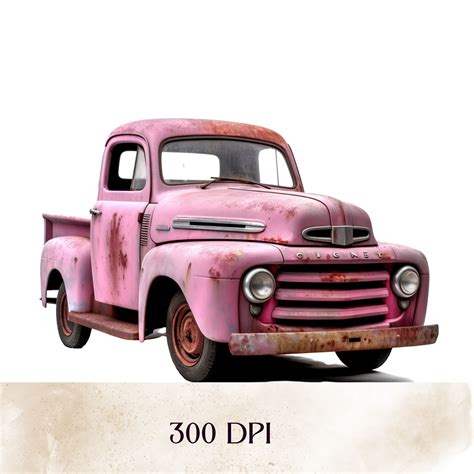 Antique Pink Truck Clipart, Truck Clipart, Antique, Commercial Use ...