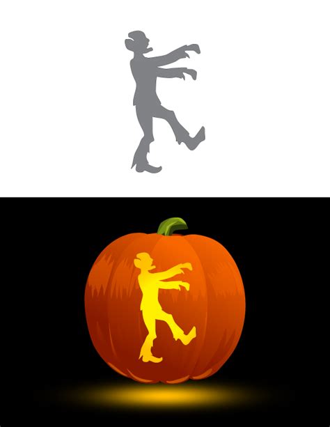 Printable Zombie Pumpkin Stencil