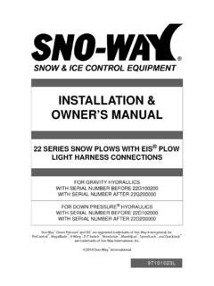 INSTALLATION & OWNER’S MANUAL - Sno-Way / installation-amp-owner-s-manual-sno-way.pdf / PDF4PRO