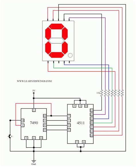 Common Cathode 7 Segment Display Circuit Diagram