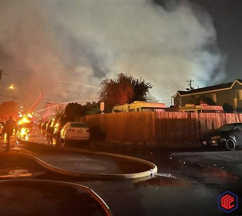 Firefighters battle large pallet yard fire in South Los Angeles : r ...