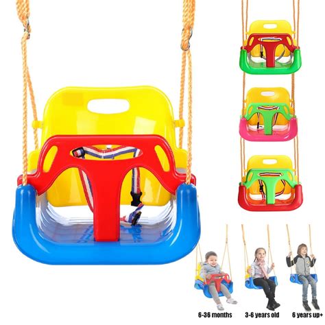 3 in 1 Kids Swing Seat, Infant Toddler Children Secure Swing Seat ...