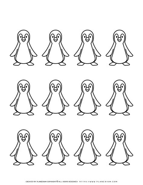 Penguin Outline - Twelve Penguins | Planerium