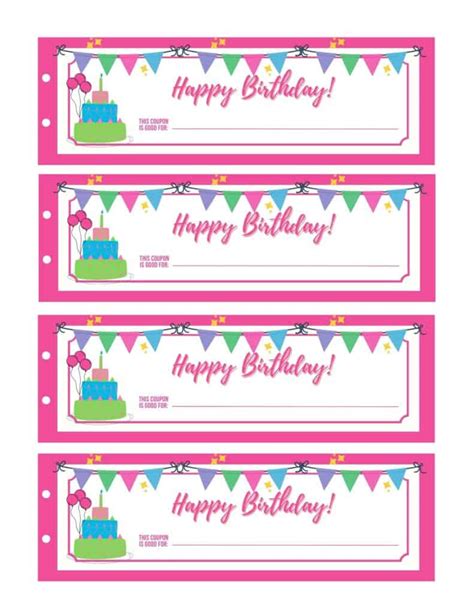 Birthday Gift Coupons - Free Printables - Add A Little Adventure