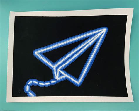 Paper Airplane Neon Sign Painting Neon Sign Painting Simple | Etsy | Neon art painting, Neon ...