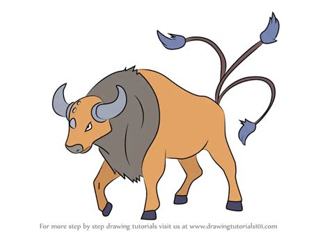 Learn How to Draw Tauros from Pokemon (Pokemon) Step by Step : Drawing ...