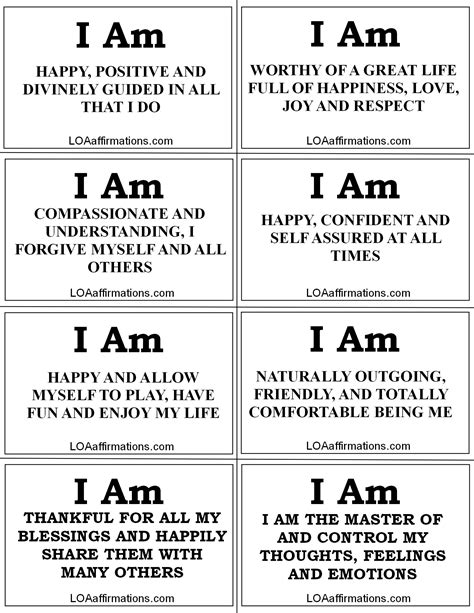 I Am Happy- Affirmations for you to print, share, live by and spread the joy!!!! - Much more is ...