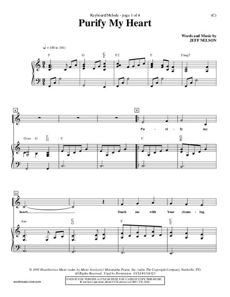 Purify My Heart Sheet Music PDF (Jeff Nelson) - PraiseCharts