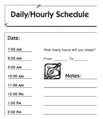 Printable Hourly Schedule Template - 14+ Free Word, Excel, PDF Documents Download