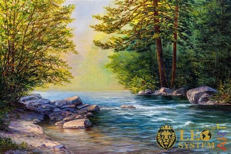 Oil Paintings by the River in the Forest | LeoSystem.art