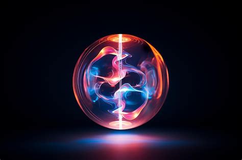 Premium Photo | An abstract image of a glowing orb with blue and red lights