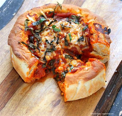 Vegan Deep Dish Pizza Recipe - 20 min Crust! - Vegan Richa