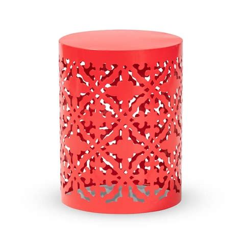 Baxton Studio Jamila Red Metal Outdoor Side Table 206-12127-HD - The Home Depot