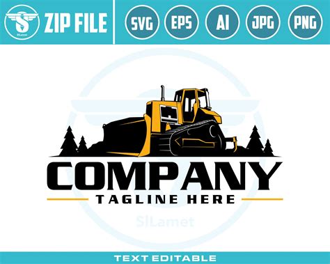 Bulldozer logo SVG, Heavy Equipment logo Svg, Bulldozer Clipart ...