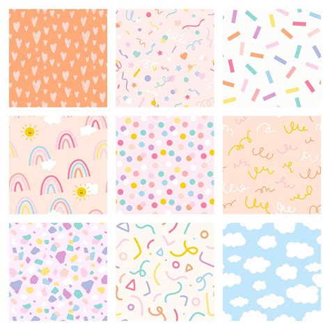 Background seamless patterns vector with cute pastel doodle | free image by rawpixel.com / Aum