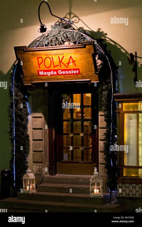 Restaurant in Warsaw Old Town at night Stock Photo - Alamy