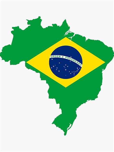 "Brazilian map flag" Sticker for Sale by CacaoDesigns | Redbubble