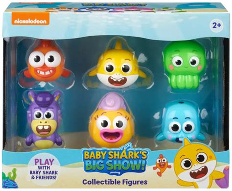 Baby Sharks Big Show Baby Shark, William, Vola, Hank, Goldie Chucks 2 Figure 6-Pack WowWee - ToyWiz