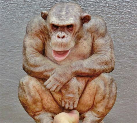 Aris Kolokontes art.: bald chimp painted resin cast.