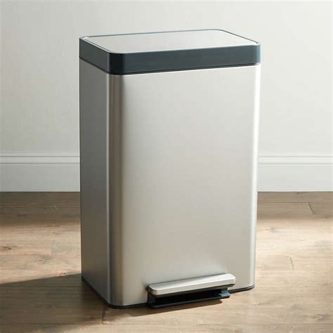 Kohler Stainless Steel 13-Gallon Step Trash Can + Reviews | Crate and Barrel