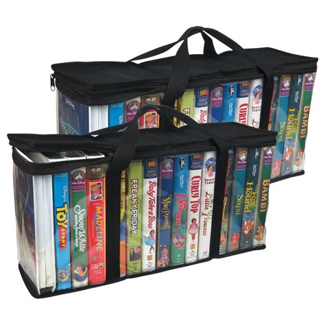 Evelots 2 Pack VHS Storage Bag-Movie Organizer-Video Tape-Handles-Hold 30-No Dust - Walmart.com