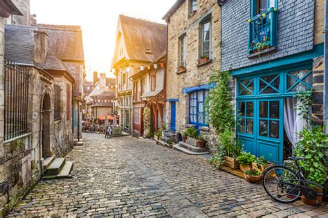 Charming Street Scene In An Old Town In Europe At Sunset Stock Photo - Download Image Now - iStock