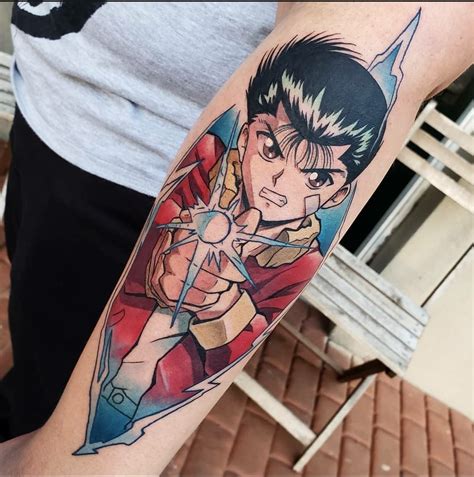 Super awesome Yusuke Urameshi tattoo by the incredibly talented @nicolewillinghamtattoos. Give ...