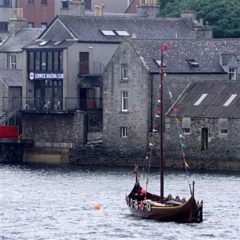 Replica longboat Dim Riv, Lerwick... © Mike Pennington cc-by-sa/2.0 :: Geograph Britain and Ireland